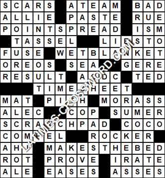 LA Times Crossword answers Monday 25 April 2022