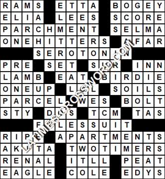 LA Times Crossword answers Thursday 5 May 2022