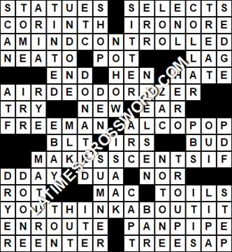 LA Times Crossword answers Wednesday 11 May 2022