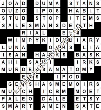 LA Times Crossword answers Friday 13 May 2022