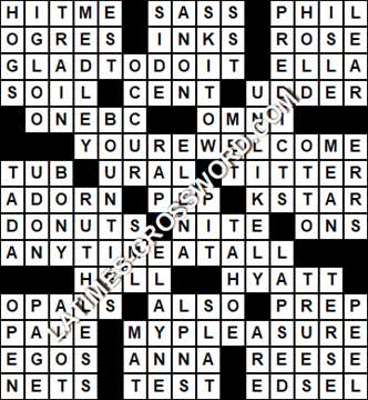 LA Times Crossword answers Monday 16 May 2022