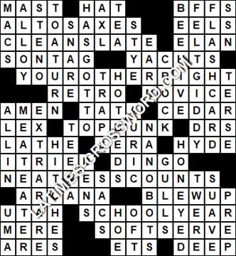 LA Times Crossword answers Saturday 21 May 2022