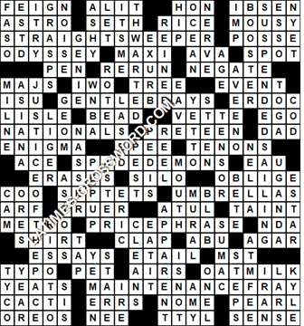 LA Times Crossword answers Sunday 3 July 2022