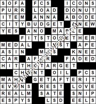 LA Times Crossword answers Tuesday 5 July 2022