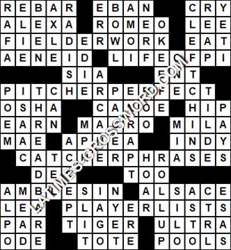 LA Times Crossword answers Wednesday 6 July 2022